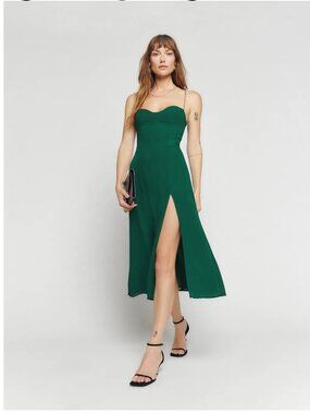 reformation butterfly dress green Red Sequin Drape Back Mini Dress main image 1